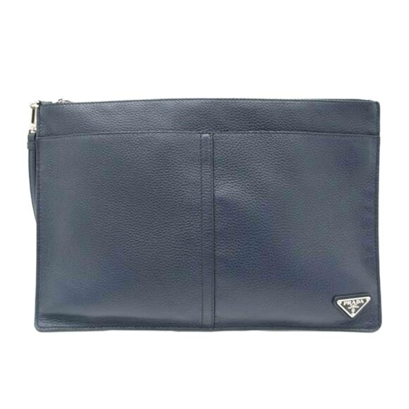 Prada Handbags - PRADA Vitello City Leather Clutch